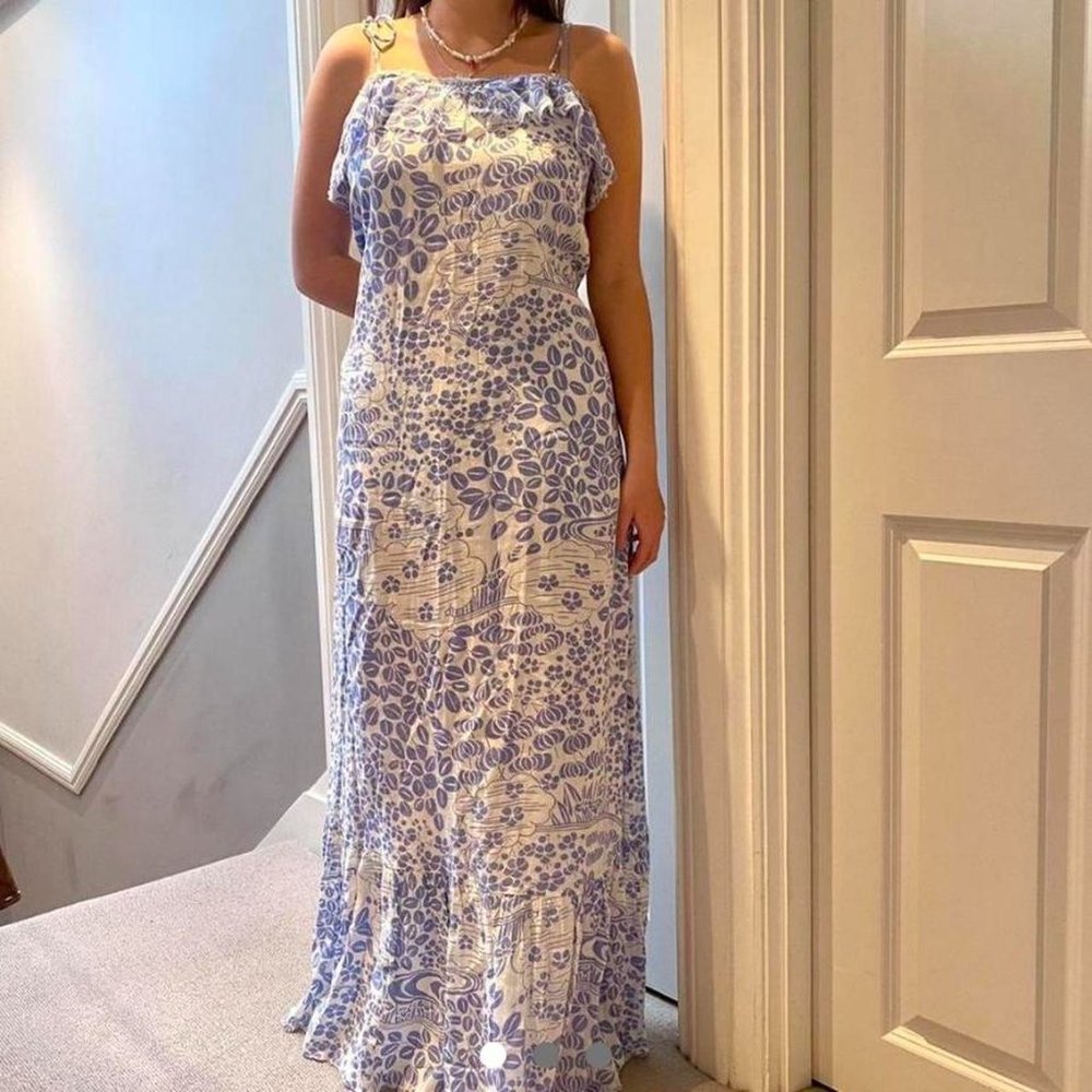 Antik Batik blue and white floral maxi dress